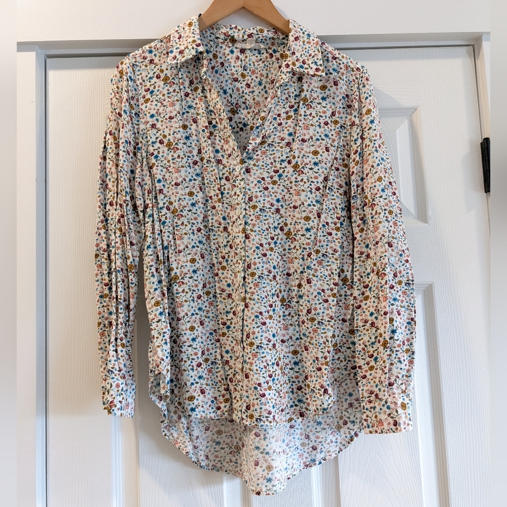 Jane & Delancey Floral Button Down Top